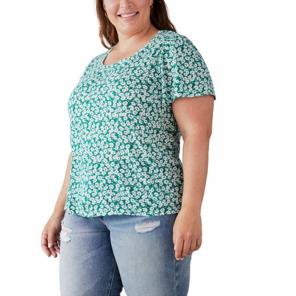 New Lucky Brand Ladipes' Flutter Sleeve Top Lightweight